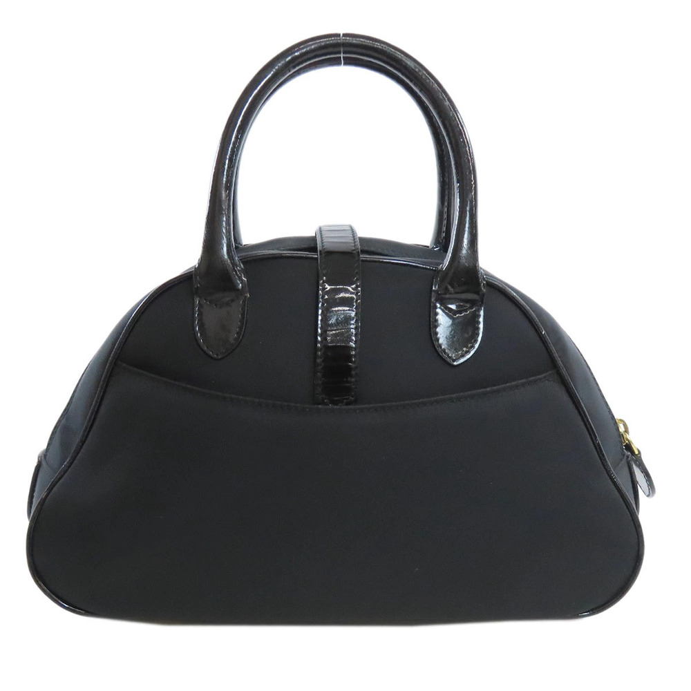 Dior Bowler patent leather Christian Black Saddle Bag accents Black